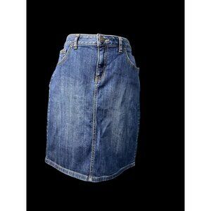 Lands End Denim A-Line Skirt Womens Medium Fit 3 6P Casual Wear 90s festival
